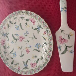 Vintage Floral Cake  Serving Platter  Japan